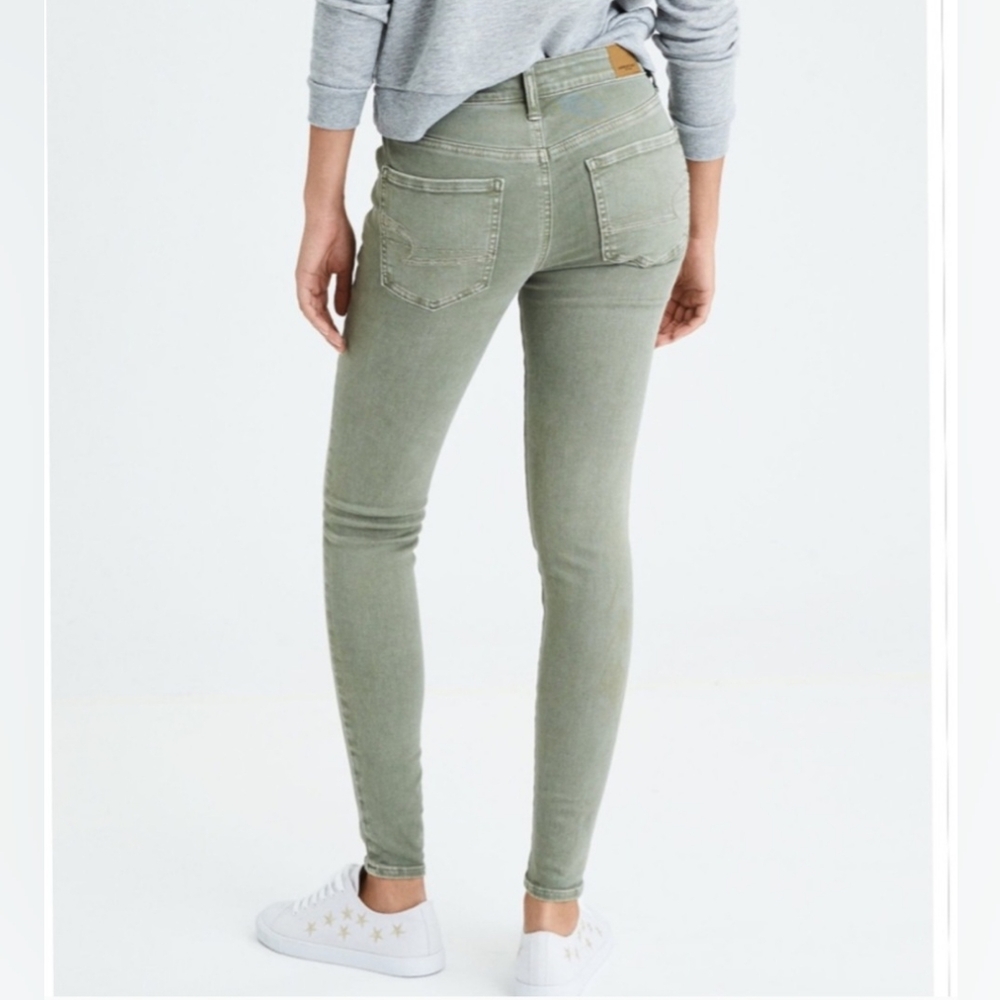 American Eagle Olive/Army Green Skinny Jeans Jegging Denim